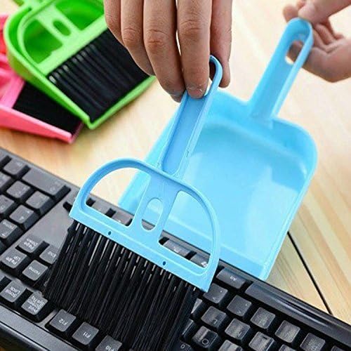 CHIRON Mini Dustpan Supdi with Brush Broom Set for Multipurpose Cleaning Laptops, Keyboards, Dining Table, Car Seats, Carpets (Multicolor, Small) -Pack of 2