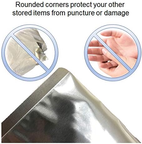 100-Pack 7 Mil Mylar Bags & Oxygen Absorbers - Pint, Quart, Gallon – Durable Food Storage for Long-Term Prep, Heat Sealable & Moisture-Resistant