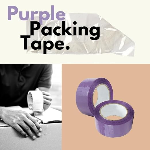 PSBM Purple Packing Tape, 12 Rolls, 2 Mil Thick, 1.88 Inch Wide, 110 Yards Per Roll, Total 1320 Yards, Colored Tape for Sealing Cartons, Packaging, Shipping & Moving