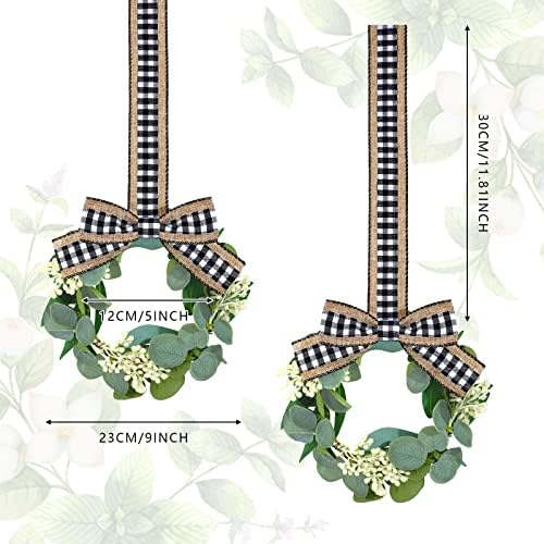 Syhood 2 Pcs 9 Inch Mini Artificial Eucalyptus Wreaths