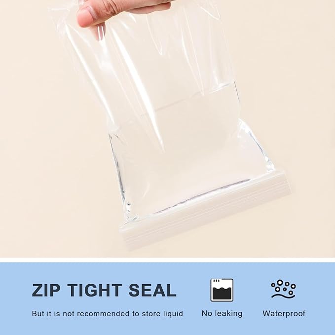 joybest 6 X 9 Inch (1000 Pcs) Clear Plastic Bags, Reclosable Zipper Poly Bags with Resealable Zip Top Lock for Cards, Envelopes, Prints Crafts