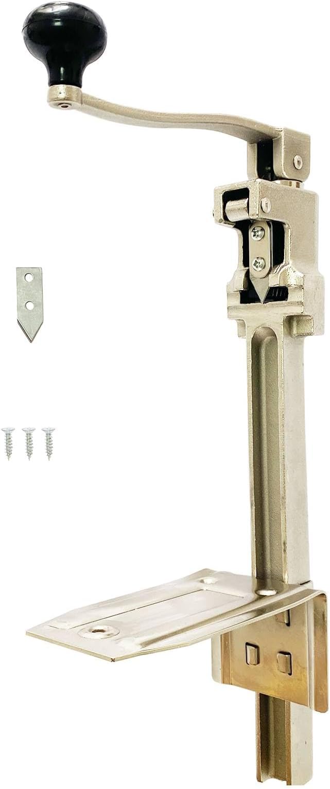 Heavy-Duty Commercial Can Opener – Industrial-Grade Manual Tabletop for 11000, Stainless Steel Blade for Cans Up to 11” Tall, for Kitchen, Restaurant, Ergonomic Handle, Easy to Clean