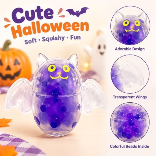 80 Pcs Halloween Mochi Squeeze Balls Bulk Party Favors