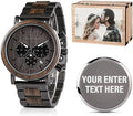 2win Engraved Wooden Watch for Boyfriend My MAN Fiancé Husband Customized Personalized Wood Watches for Men Birthday Anniversary Personalized Watch
