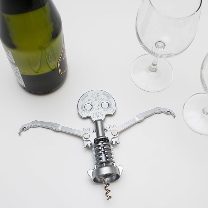Kikkerland Day of the Dead Corkscrew, Day of Dead, Silver