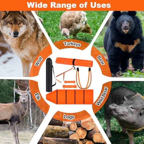 WinnerWhy 1.2mm Deer Drag Sled with Rope,Tapered-Anti Slip,Orange