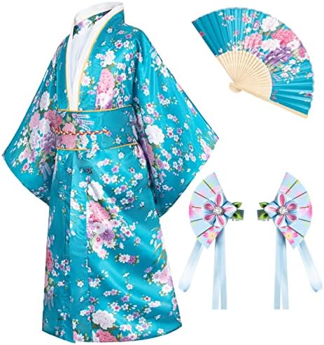Japanese Traditional Dress Kimono Robe for Kids Girls Costume