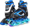 MammyGol Adjustable Inline Skates for Kids Boys Girls Youth Blades Roller Skates with Light up Wheels Ages 4-16