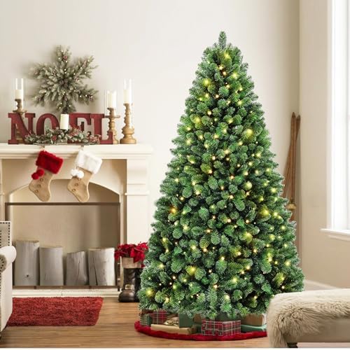 7.5FT Pre-Lit Christmas Tree with Remote Control & Foot Switch
