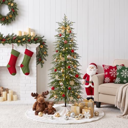 VeriNaTural 5ft Prelit Christmas Tree with Lights, Skinny Pencil Xmas Tree