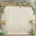 Beige Backdrop Curtain for Wedding Parties Wrinkle Free Beige Photo Curtains Backdrop Drapes Fabric Decoration for Baby Shower Photoshoot 5ft x 8ft,2 Panels