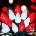EXF 2 Pack Linkable C9 Christmas Lights Outdoor 66 FT 100 LED Red and White