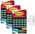 Command Outdoor Light Clips, Clear, 20 Clips, 24 Weather Resistant Strips (Pack of 3)