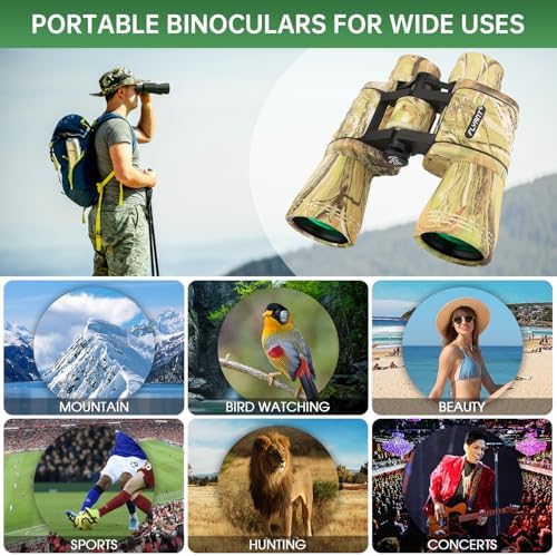 20x50 High Powered Binoculars for Adults, Waterproof Binoculars with Low Light Vision for Bird Watching Hunting Camping Travel Cruise Hiking Sports Stargazing, Birthday Gifts for Men