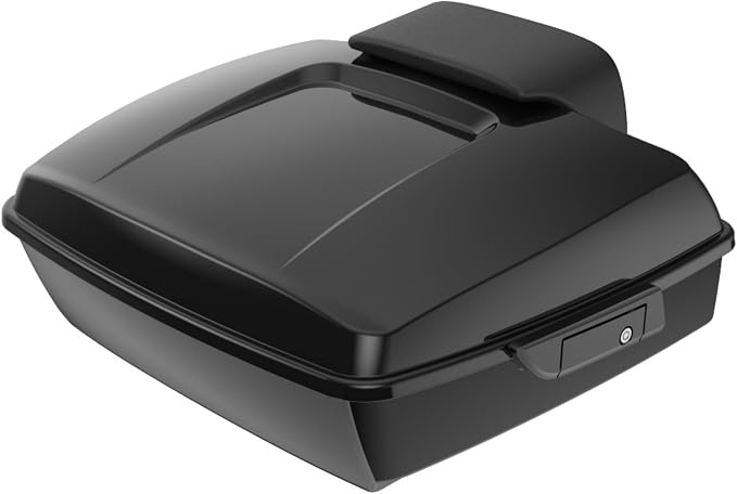 Advanblack Road Glide Tour Trunk Pack Vivid Black Chopped Tour Trunk Pack Backrest Pad for '97-'25 Harley Touring Road King Street Glide Electra Glide CVO models