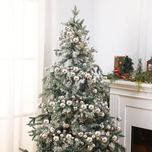 2 Pcs 6 ft Christmas Ball Ornament Garland, Silver