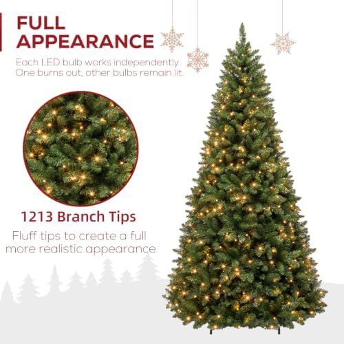 Hykolity 7 ft Prelit Artificial Christmas Tree with 300 Warm White LEDs