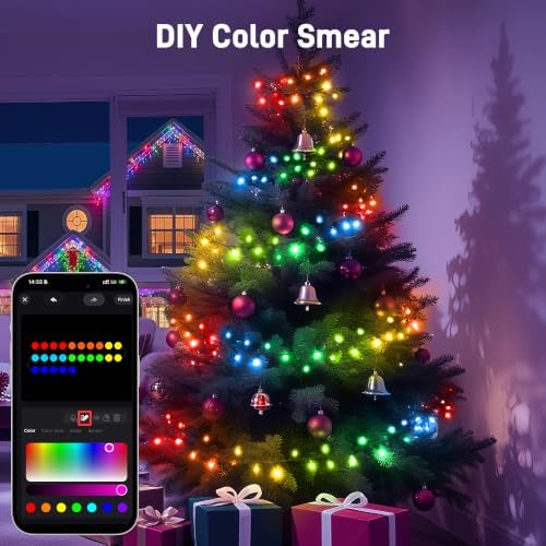 Ollny Smart Christmas Lights,197FT 600 LED RGBW Color Changing Light