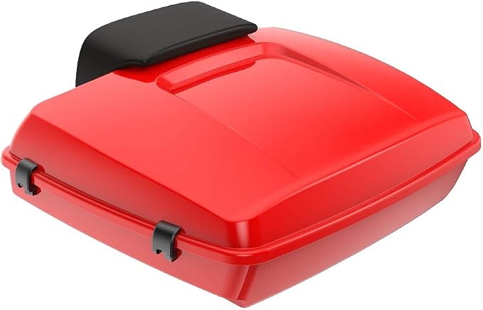 Advanblack Road Glide Tour Trunk Pack Scarlet Red Razor Tour Trunk Pack Backrest Pad for '97-'25 Harley Touring Road King Street Glide Electra Glide CVO models