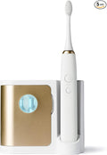 Vanity Planet Elements Ultrasonic Electric Toothbrush - Gold - Advanced Oral Care with UV Sanitizing Charger Base with 3 Replacement Heads - 99.9% Effective Keeping Your Teeth Clean | Advanced Oral Care with UV Sanitizing Charger Base with 3 Replacemen...