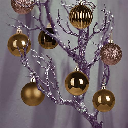 Vintage Copper 2.5" Christmas Balls Christmas Tree Decoration Ornaments Shatterproof Hanging Balls for Birthday Halloween Holiday Wedding Decorations Set of 36pcs