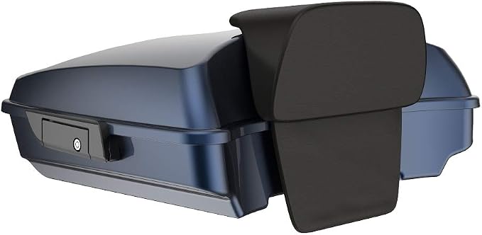 Advanblack Road Glide Tour Trunk Pack Midnight Blue Razor Tour Trunk Pack Backrest Pad for '97-'25 Harley Touring Road King Street Glide Electra Glide CVO models