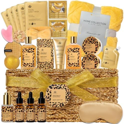 Birthday Gifts for Women, 35Pcs Honey Almond Spa Gift Basket, Get Well Soon