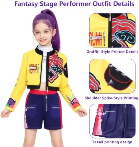 Golden Pop Performer Costume Kids Girls Halloween Costumes Cosplay Outfit
