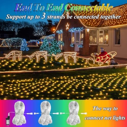 LitHome 240 LED Christmas Net Lights Outdoor Connectable, 14.8FT x 5FT