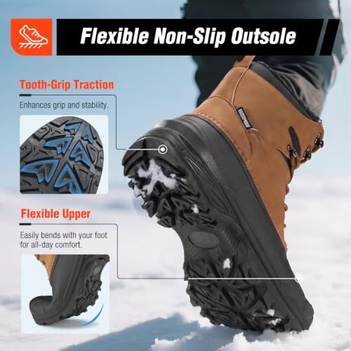 Men's Snow Boots, Insulated Waterproof Winter Duck Boots
