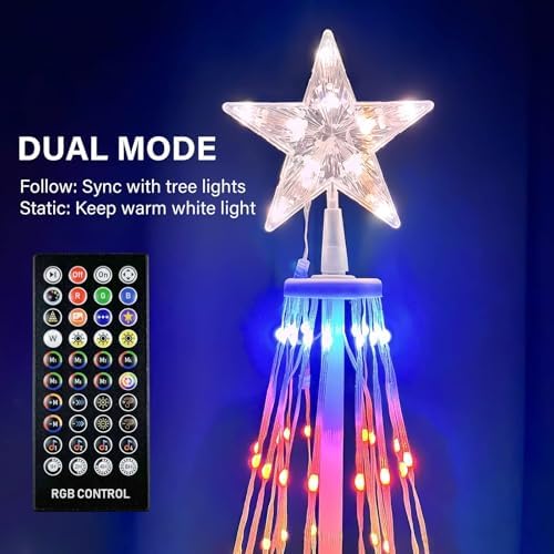 6ft DIY Outdoor Christmas Trees for Yard with 47 Prelit Lights 265 LED Christmas Tree Lights Color Changing Sync Musical APP & Remote Control Christmas Tree Light Show for Multicolor Decorations