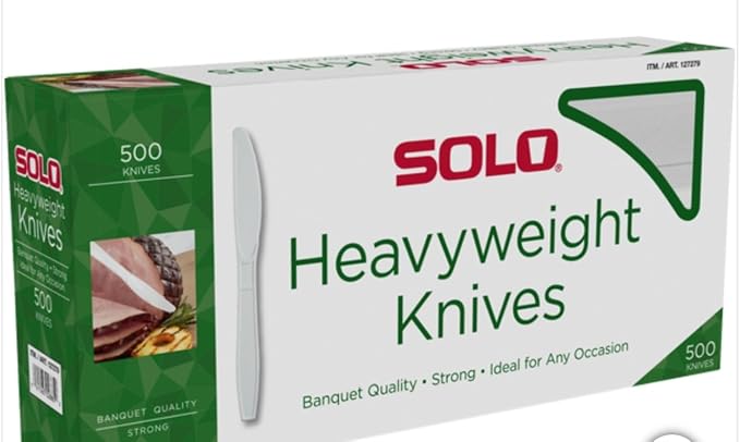 Solo White Heavyweight Knives, 500 Count (2 Pack)