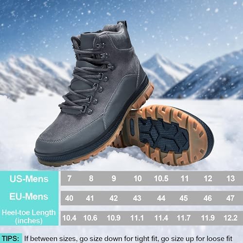Wondamo Men's Snow Boots Lightweight Waterproof Winter Cold Weather Shoes
