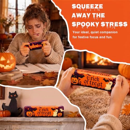 Meooeck 12 Pcs Halloween Fidgets Balls Squeeze Ghost Halloween Party Favors