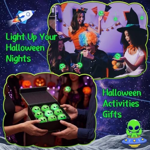 Sotiff 30 Pcs Alien Light-Up Stress Balls