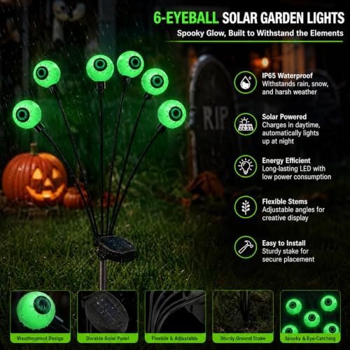 Dazzle Bright 4Pack Halloween Decorations Outdoor Solar Lights