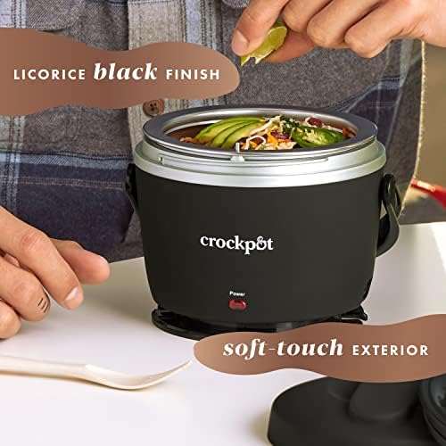 Crock-Pot Electric Lunch Box 20-Ounce Portable Food Warmer Black Licorice Perfect for Travel On-the-Go & Office Use (Pack of 4)