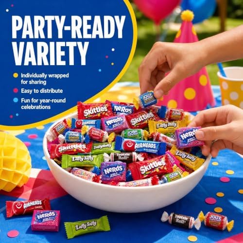 Bulk Candy Variety Pack - 20 lb - Bulk Individually Wrapped Candy- Candies - Trick Or Treat Candies - Piñata Filler Stuffers - Pinata CandyStuffers - Party Favors - July 4th