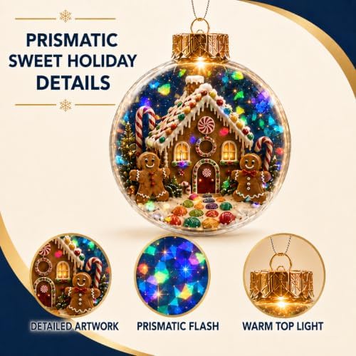 Lighted Gingerbread House Ornament with Prismatic Sparkle, 3.15 Inch