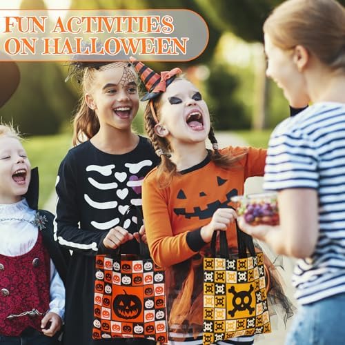 Sweetude 120 Pcs Halloween Tote Bags Bulk Halloween Trick Treat with Handle