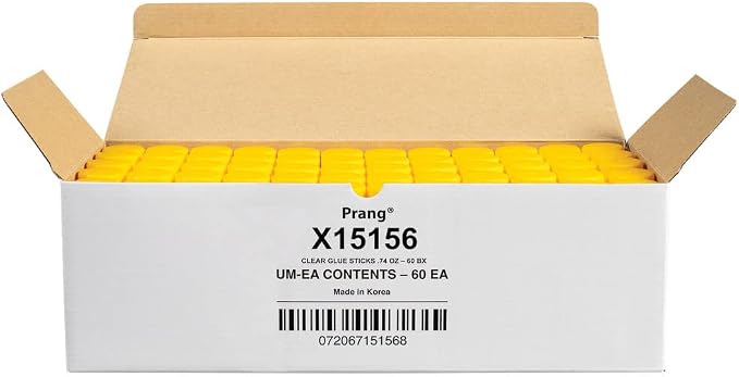 Prang Washable Glue Stick, Clear, 0.74 oz., 60 Count