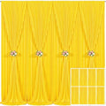 8 Panels Yellow Backdrop Curtain for Parties Wrinkle Free Lemon Yellow Photo Curtains Backdrop Drapes Fabric Decoration for Birthday Party Wedding Baby Shower 40ft(W) x 10ft(H)