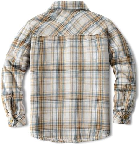 Men's Sherpa Cotton Flannel Shirt Jacket Plaid Button Coat Pocket