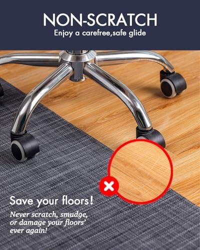 BARoyal Office Chair Mat for Hardwood Floor Under Desk Computer Rolling Chair Mat for Wood/Tile Floor Non-Slip Heavy Duty Desk Rug PVC Plastic Hard Floor Protector 46"x 60" (Cool Grey)