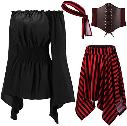 Shihanee Women Pirate Costume Outfits Renaissance Halloween