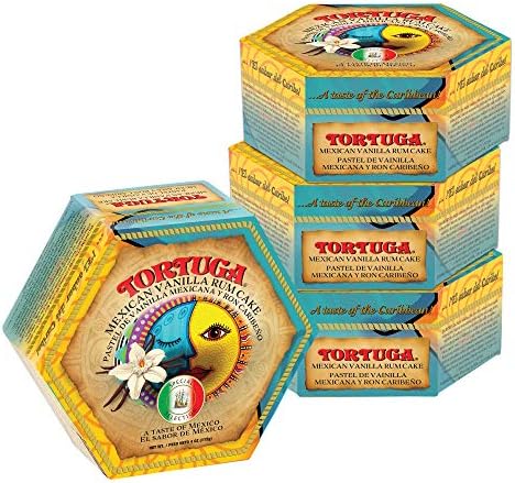 TORTUGA Caribbean Mexican Vanilla Rum Cake - 4 oz Caribbean Rum Cake - 4 Pack - The Perfect Premium Gourmet Gift for Stocking Stuffers, Gift Baskets, and Christmas Gifts - Great Snack Cakes for Delivery