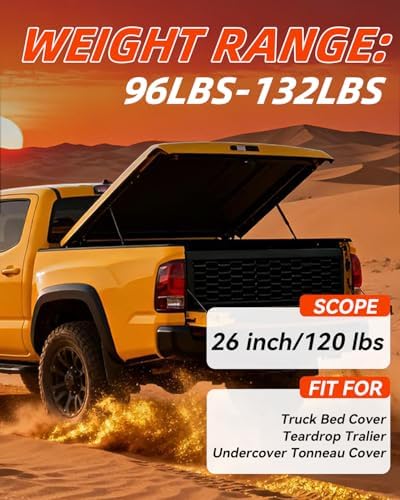GSNI2600120 26Inch 120Lb/534N Gas Struts, Lift Support for Tonneau Cover Heavy Duty RV Bed Floor Hatch Storage Toy Box Gas Shock, Toolbox Lid Truck Topper Camper Window 2Pcs Prop
