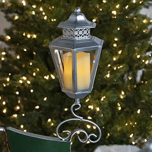 Zaer Ltd. Life-Size Christmas Outdoor Victorian Santa Sleigh, Commercial Christmas Decoration (Red, Green, Silver)