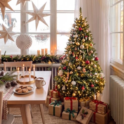 HOLLO STAR 4.5ft Prelit Christmas Tree, Multi-Color RGBW Lights