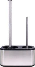 Blue Donuts Toilet Brush and Plunger Set with Holder, Sleek Minimalist Modern Stainless Steel Bathroom Accessories Toilet Plunger and Toilet Bowl Brush Combo